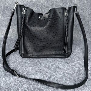 Carlos Santana Black Boho Western Crossbody‎ Shoulder Bag